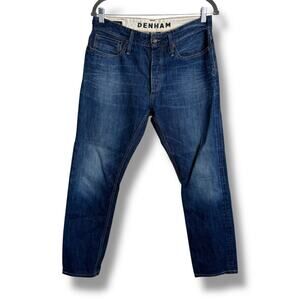Denham Razor Slim Fit 100% Cotton Button Fly Blue Jeans 31 EUC Classiccore Denim